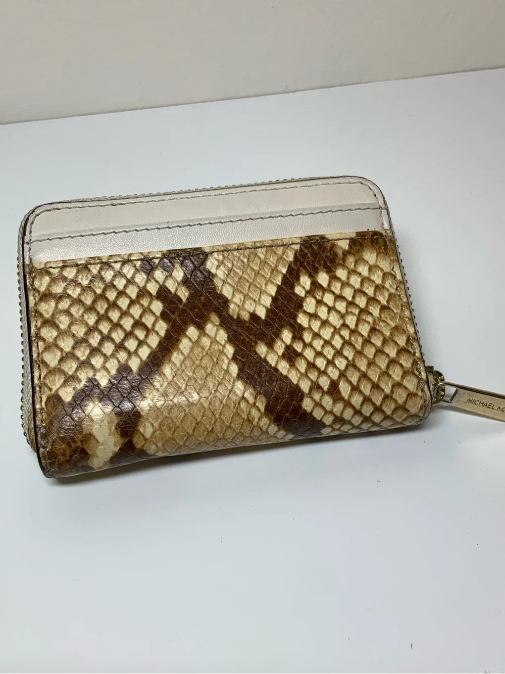 Michael Kors Jet Set Travel Python-Embossed Leather Zip Wallet
